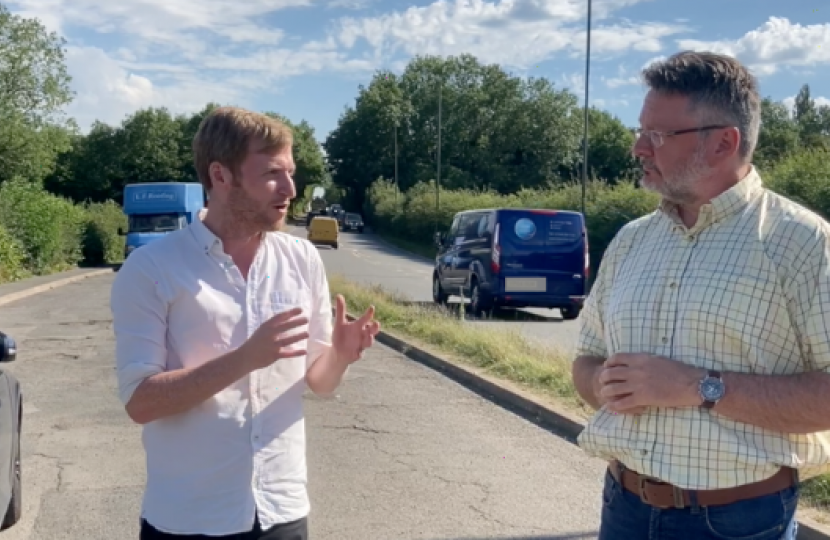 Lee Rowley in conversation with Cllr Barry Lewis on the A61