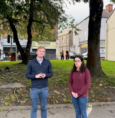 Lee and Cllr Charlotte Cupit in Clay Cross