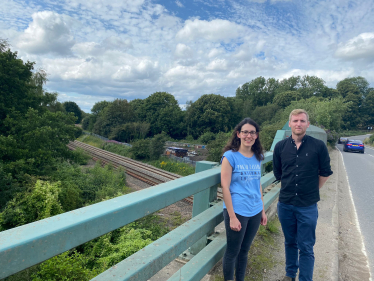 Lee and Charlotte at Clay Cross station site