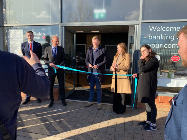 Lee at the opening of the Clay Cross Banking Hub